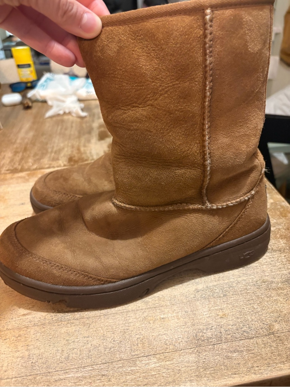 UGG Chestnut Suede Short Booties